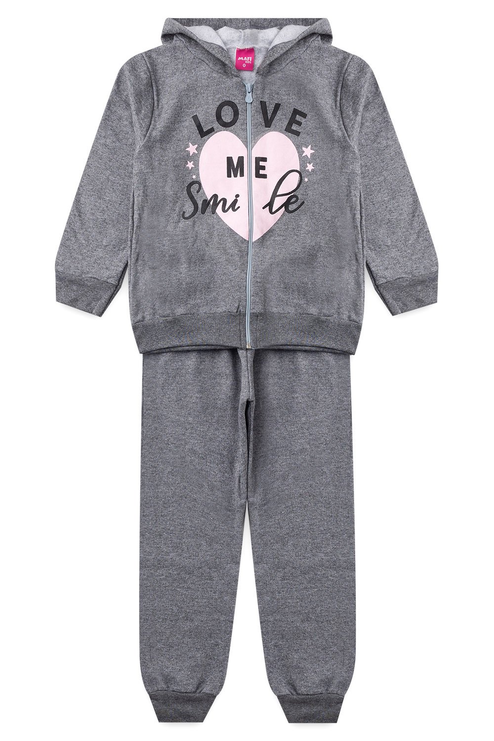 Conjunto Infantil Moletom Love Mafi Kids Mescla