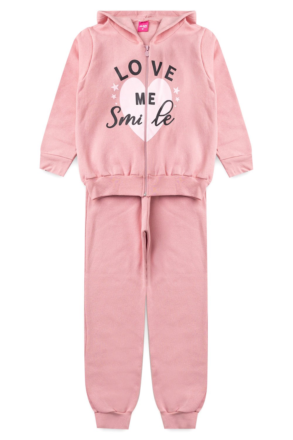Conjunto Infantil Moletom Love Mafi kids Rosa